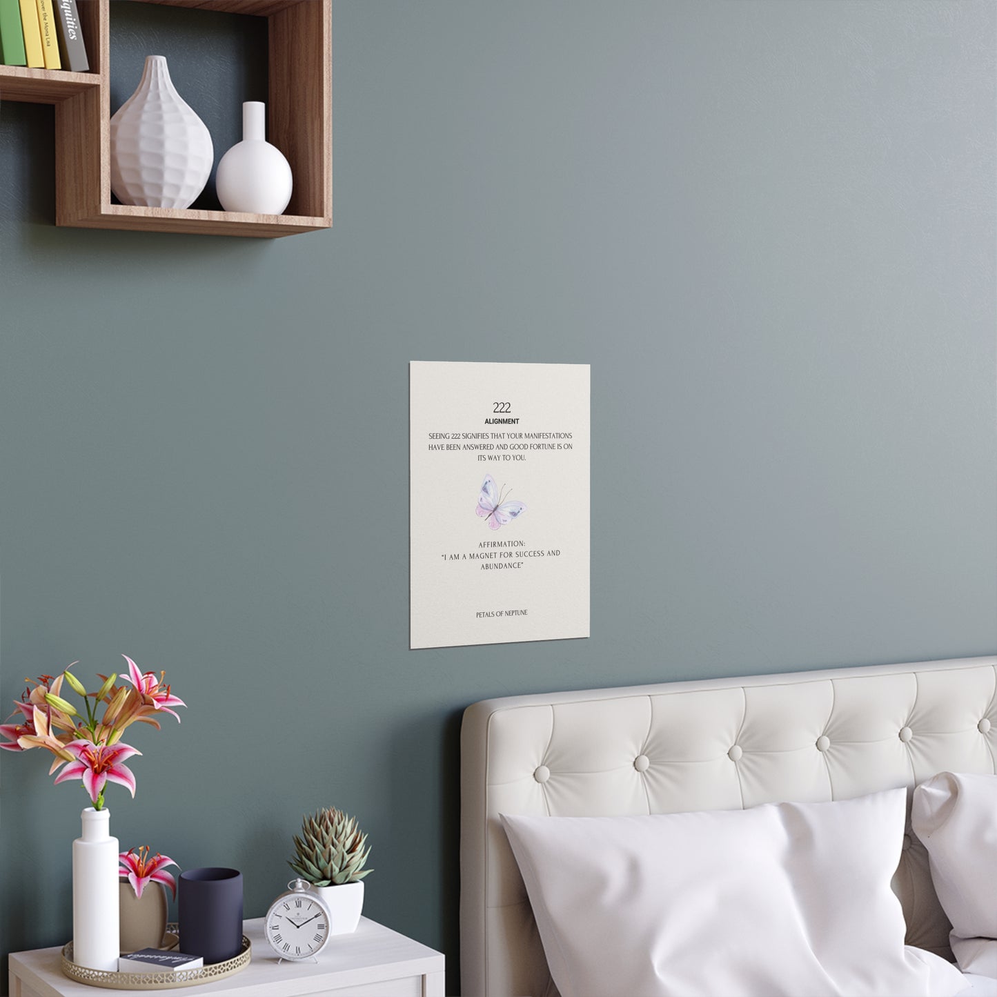 222 Angel Number Butterfly poster