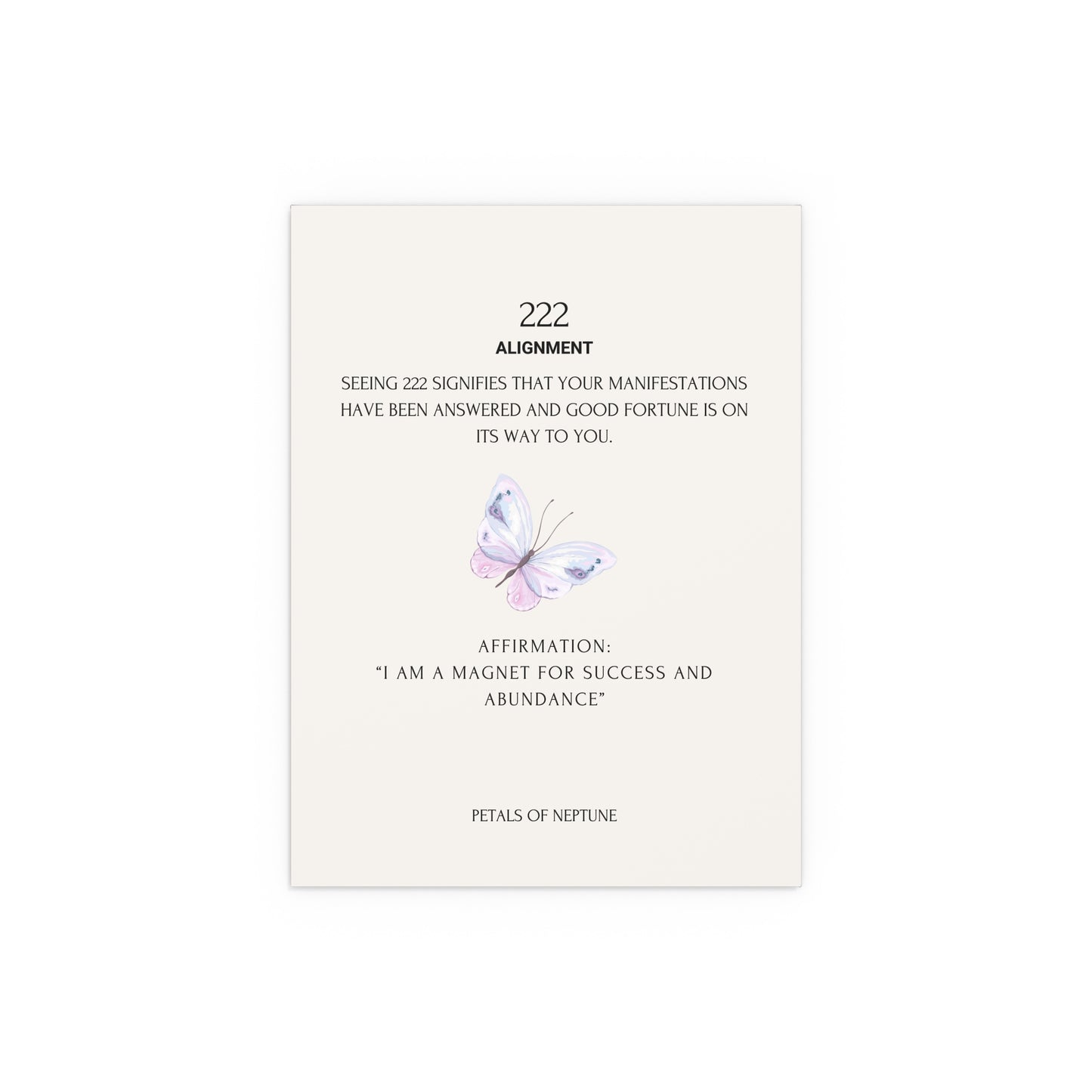222 Angel Number Butterfly poster