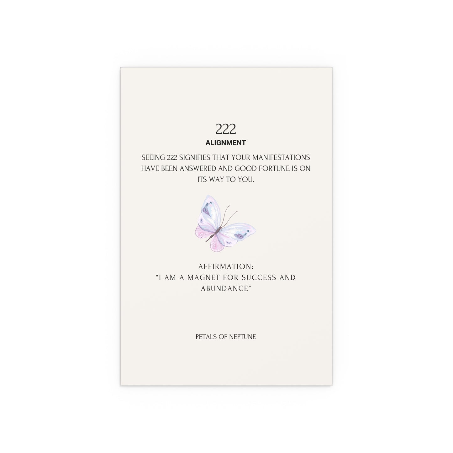 222 Angel Number Butterfly poster