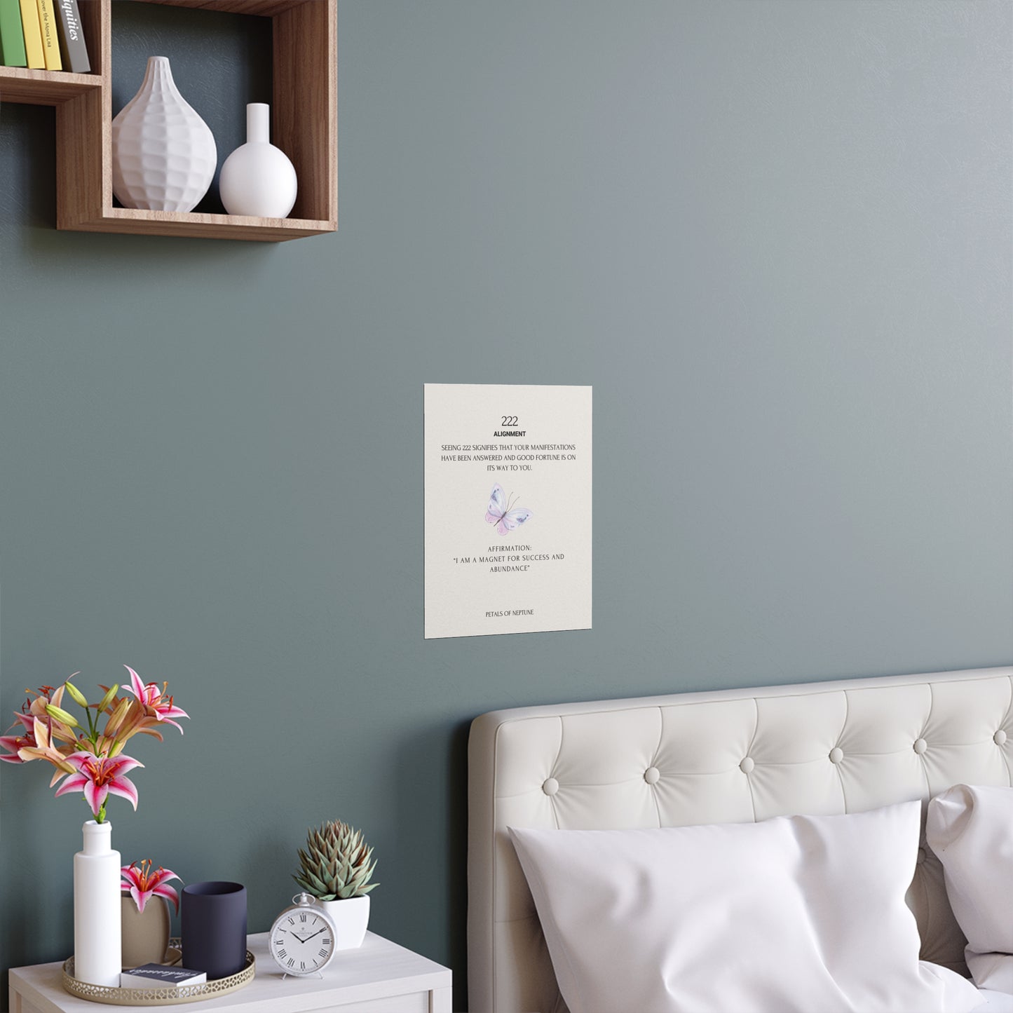222 Angel Number Butterfly poster