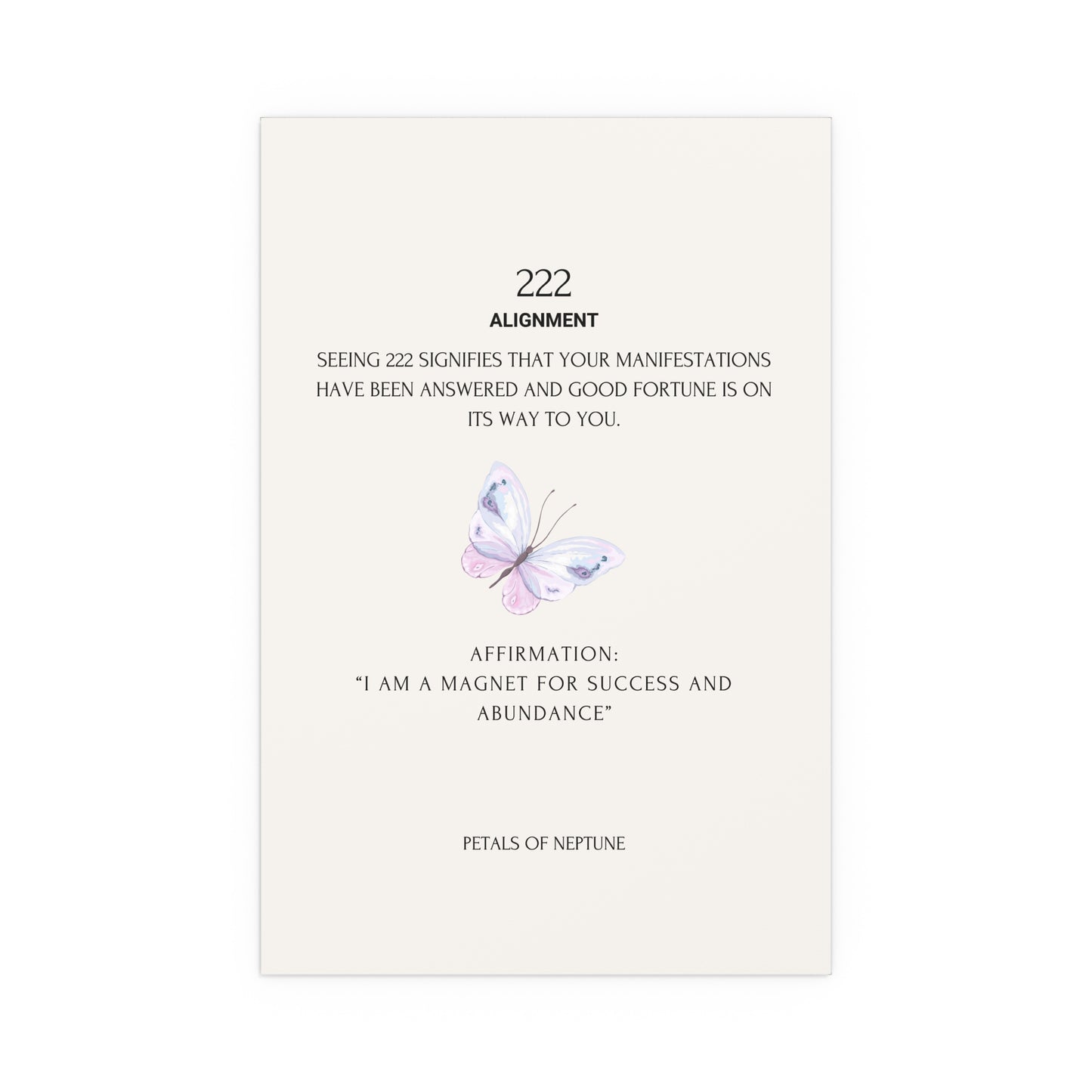 222 Angel Number Butterfly poster