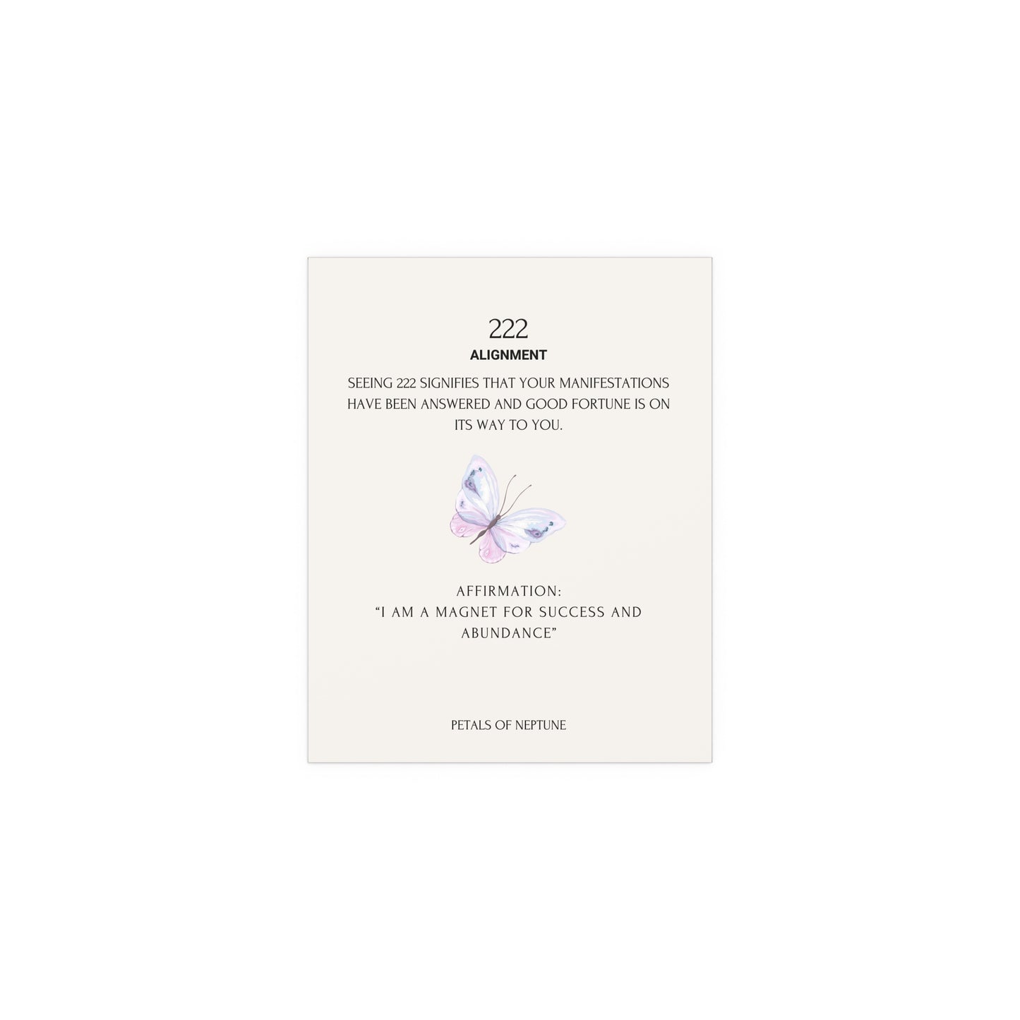 222 Angel Number Butterfly poster