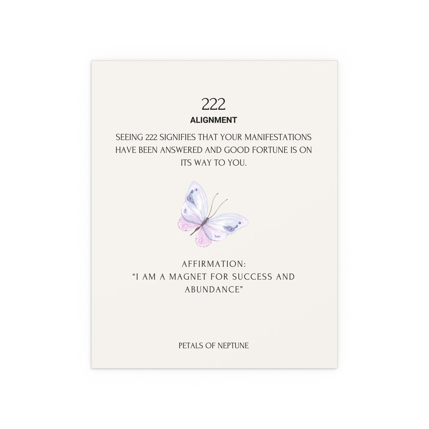 222 Angel Number Butterfly poster