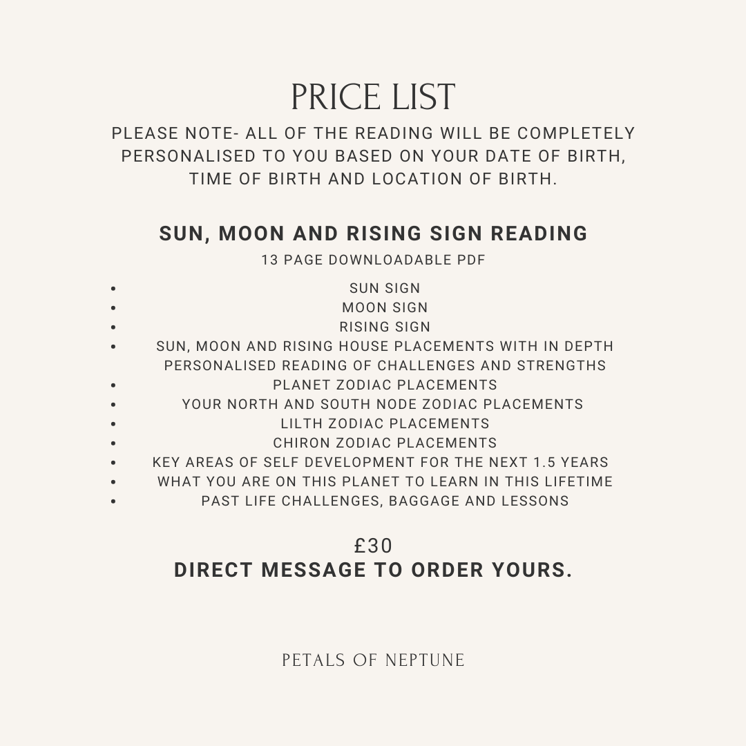 Sun, Moon and Rising Signs Reading.
