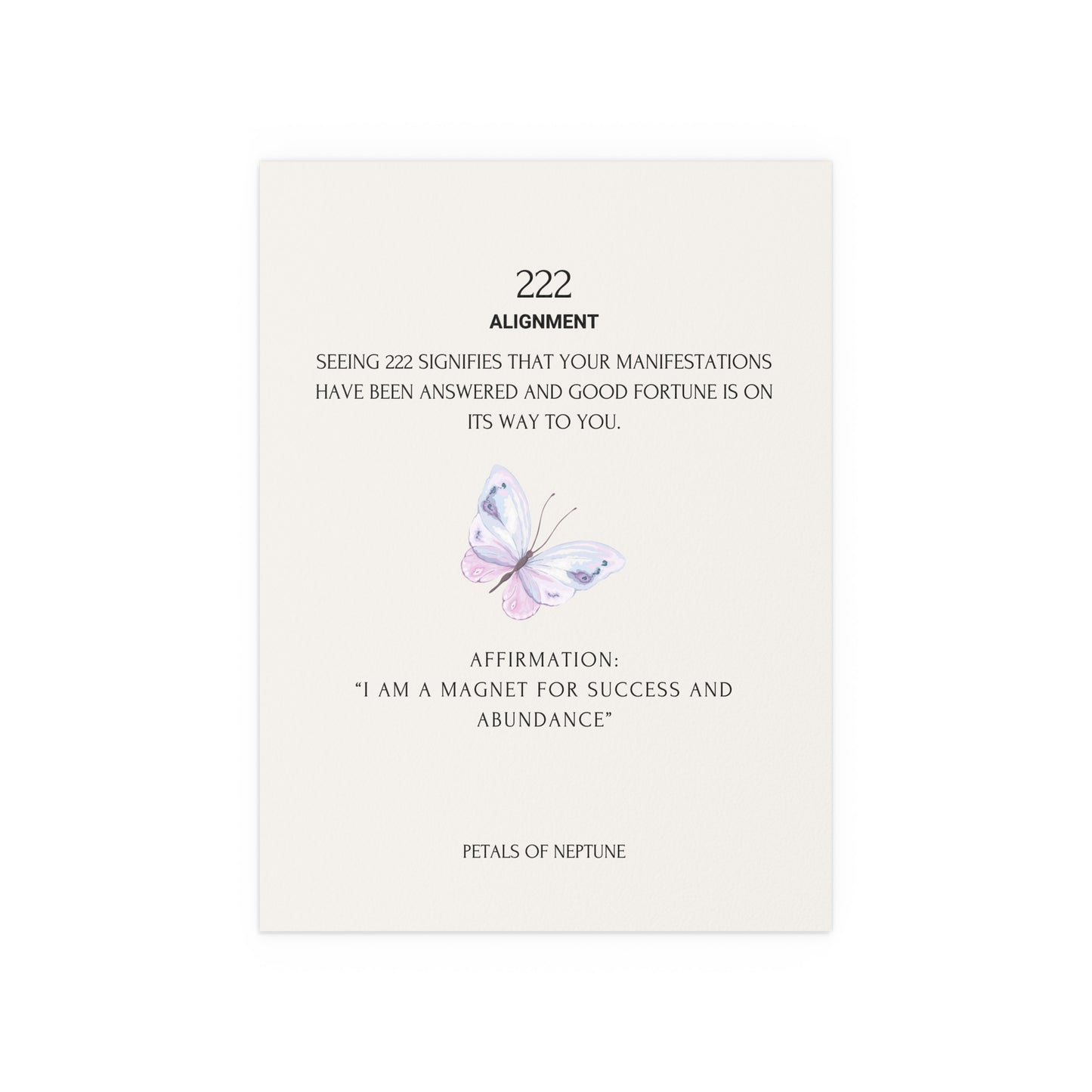 222 Angel Number Butterfly poster