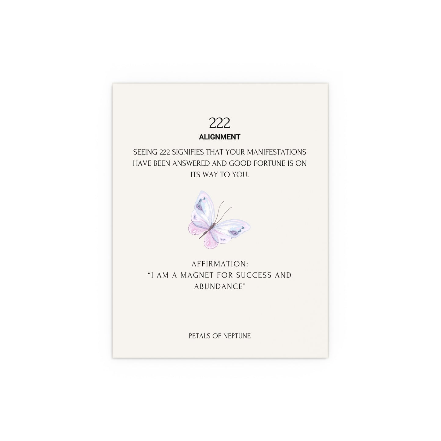 222 Angel Number Butterfly poster