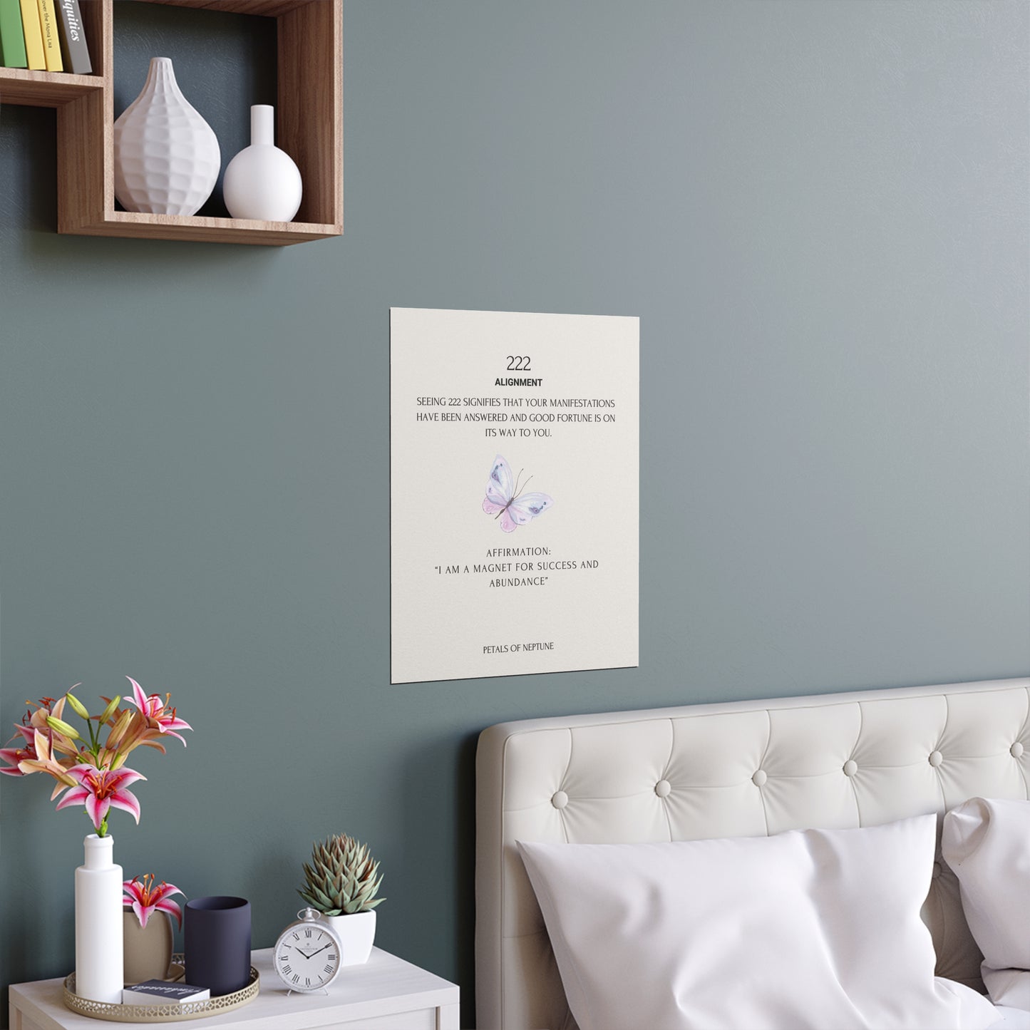 222 Angel Number Butterfly poster