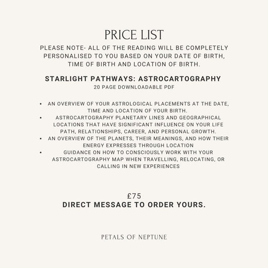 Starlight Pathways- Astrocartography Reading