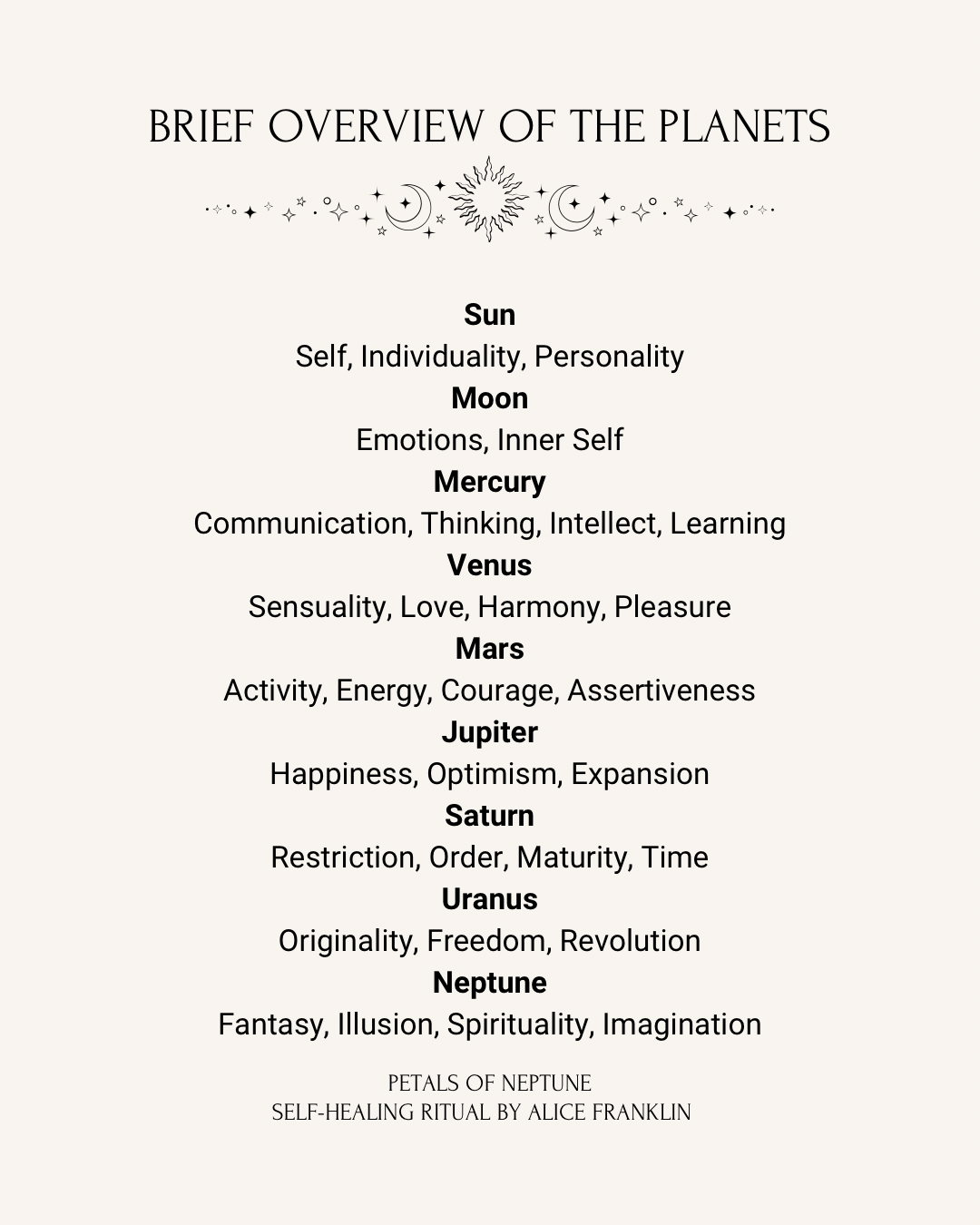 Self- healing Ritual based on your cosmic blueprint