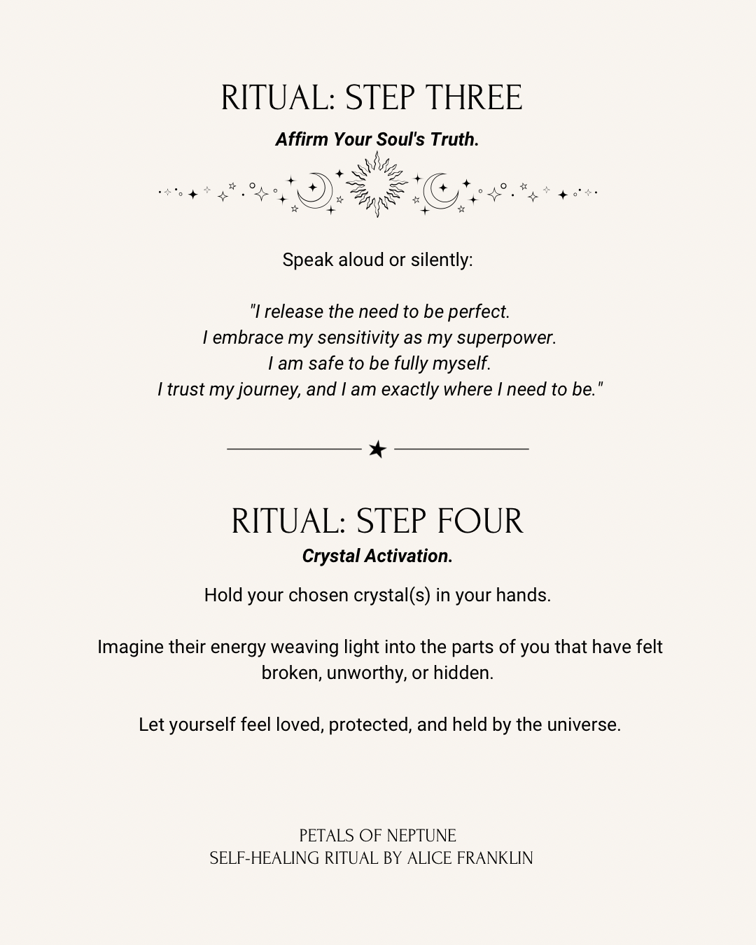 Self- healing Ritual based on your cosmic blueprint