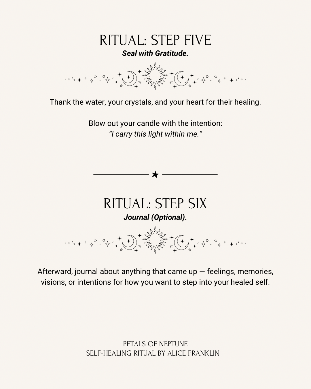 Self- healing Ritual based on your cosmic blueprint