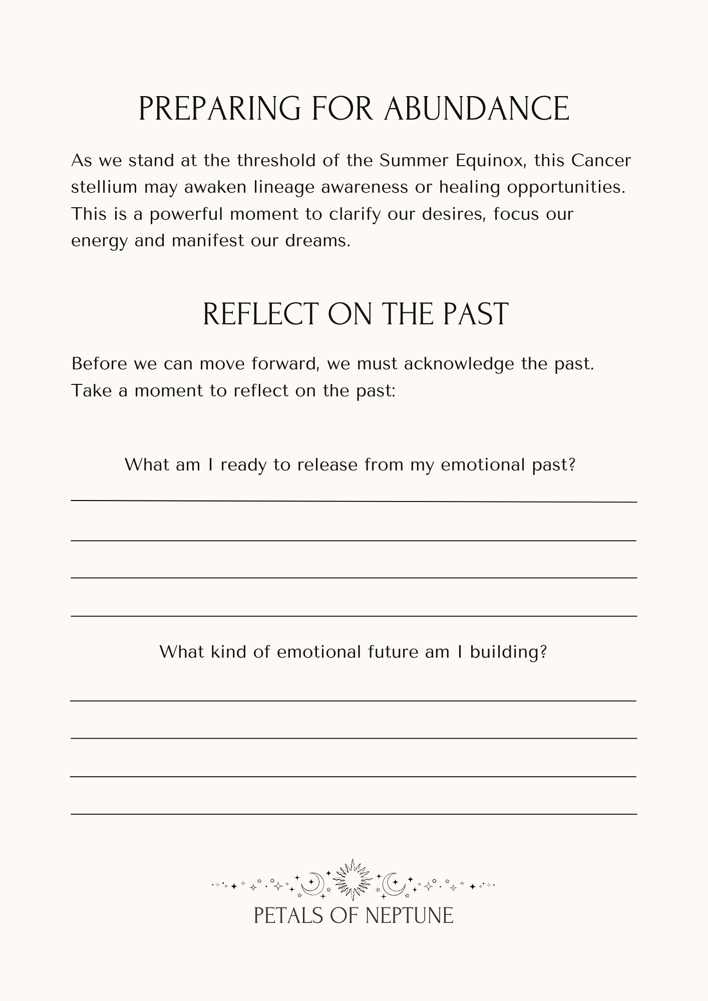 Summer Solstice Workbook.